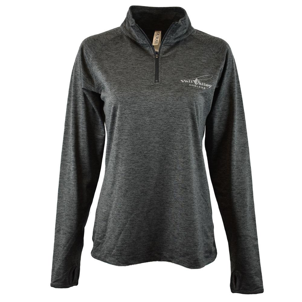 VVA Logo Swerve 1/4 Zip Women's in Charcoal Heather